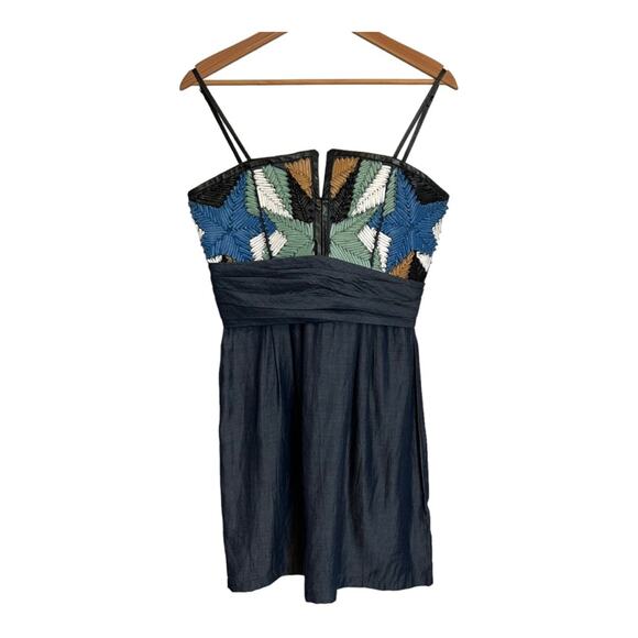 Diesel Leather Star Pattern Corset Spaghetti Strap Dress Medium - Picture 4 of 16